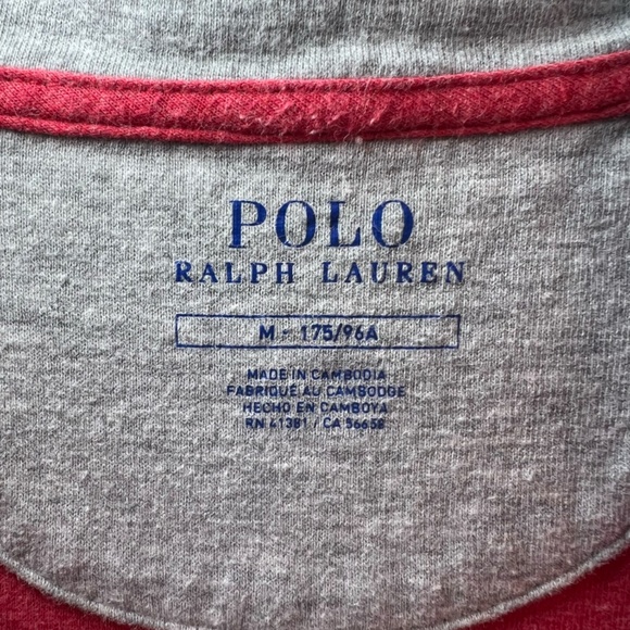 Polo Ralph Lauren Men's 1/4 Zip Pullover Sweatshirt Red Heather Blue Pony Medium - Picture 4 of 13